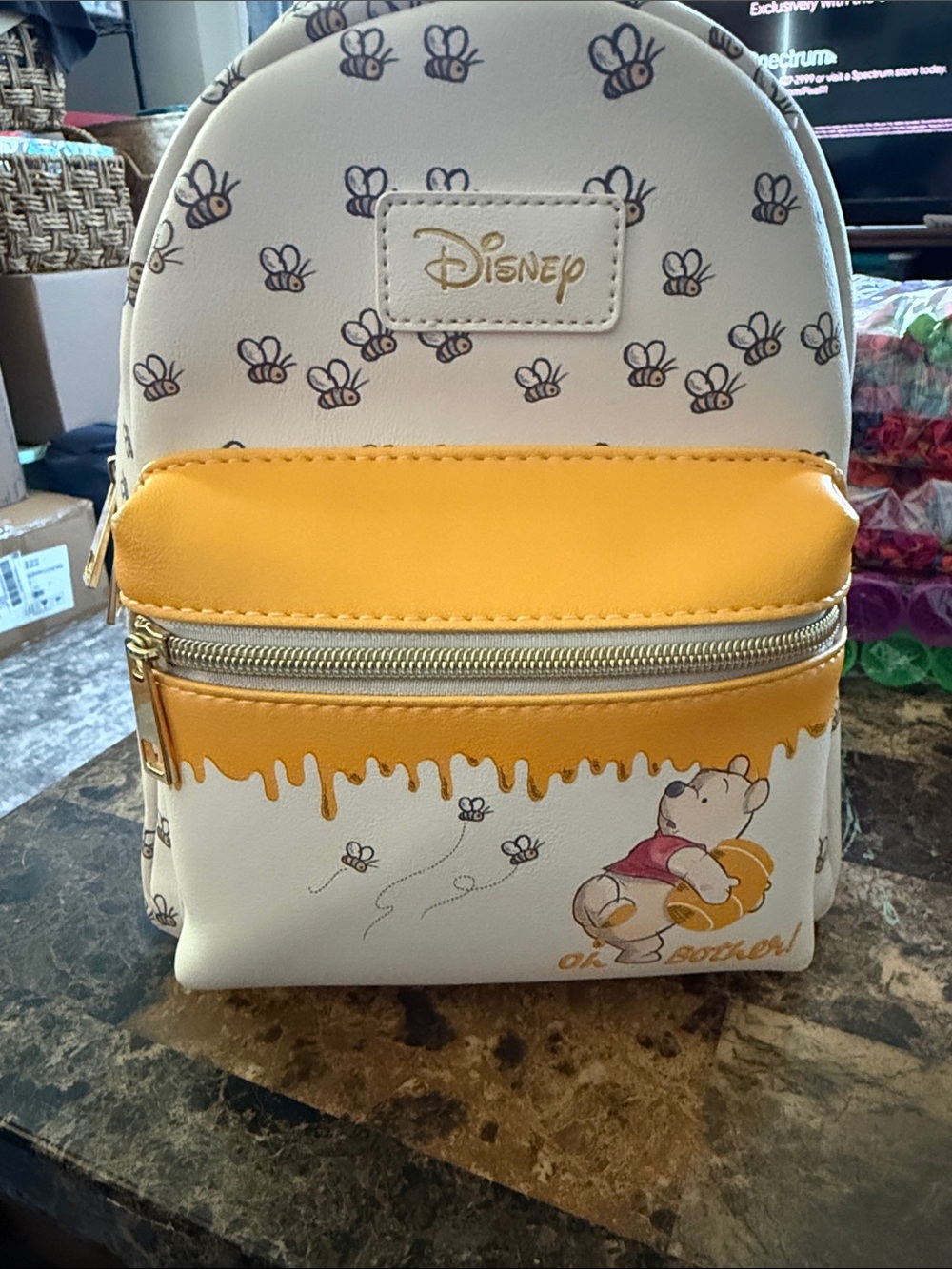 Loungefly Disney Winnie the Pooh Honey Drip Mini Backpack - White & Yellow